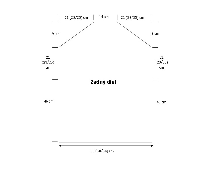 Zadný diel pletenej jesennej vesty - návod